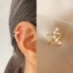 Fém szín: 64631 - 2022, új arany színű, egyszerű gyöngy fülbevaló fülbevaló női piercing nélkül, minimalista