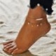 Fém szín: 50261 - Bohemian Vintage dupla rétegű bokaláncok női arany színű nyári Ocean Beach boka karkötő láb láb