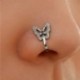 Fém szín: 50396 - 1db cirkon hamis septum piercing pillangó orrgyűrű karika orr lányoknak férfi műcsipesz gyűrűk