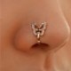 Fém szín: 50410 - 1db cirkon hamis septum piercing pillangó orrgyűrű karika orr lányoknak férfi műcsipesz gyűrűk