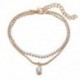 Fém szín: 50182 - Bohemian Beads bokaláncok nőknek Boho Cubic cirkónia bokalánc 2022 bokakarkötő lábon bokalánc