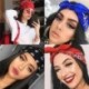 Fém szín: 70124 - Új Bohemian Print Bandana Hajgumik Női Lányoknak Négyzet Sál Turbán Multifunkcionális Fejpánt Haj