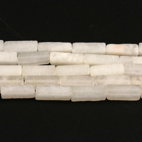 Szín: fehér jade - Természetes rózsakristály jádes kő 13x4 mm ametiszt cseresznye kvarc laza négyzet alakú cső