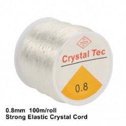Szín: kristály zsinór 0,8 mm - Erős, rugalmas vonalú kristályzsinór szál barkácsoláshoz gyöngyfűzéshez karkötő