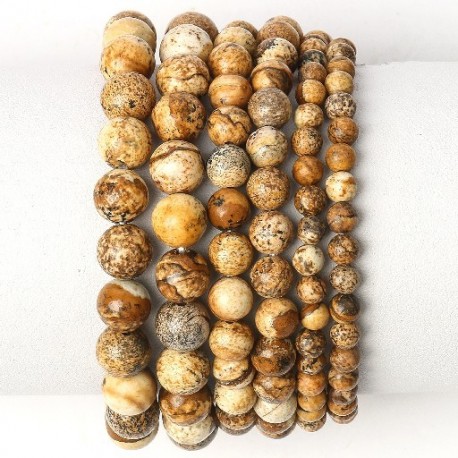 Fém szín: kép jáspis - Drágakövek Gyöngyök Karkötő Természetes Lapis lazuli Tigrisszem Achátok Jaspis Kő Kerek