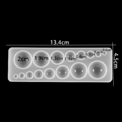 Szín: Gem Mold - Drágakövek szilikon forma félgömb alakú, lapos, Cabochon függő gyanta szilikon forma, kézzel