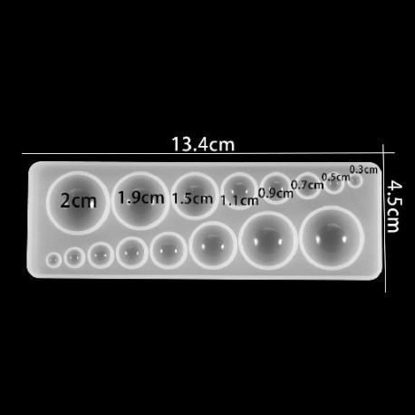 Szín: Gem Mold - Drágakövek szilikon forma félgömb alakú, lapos, Cabochon függő gyanta szilikon forma, kézzel
