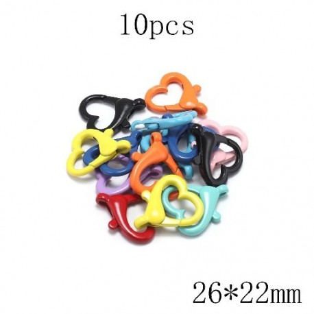 Szín: 26x22mm 10db - Többszínű vegyes homár kapcsok bross tűk kampók golyós láncok kulcstartók barkácsoláshoz