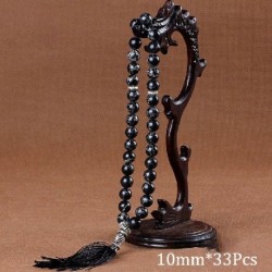 Fém szín: fekete türkiz - Természetes achátok gyöngyök muszlim 33 imagyöngyök iszlám Allah ima rózsafüzér Tesbih