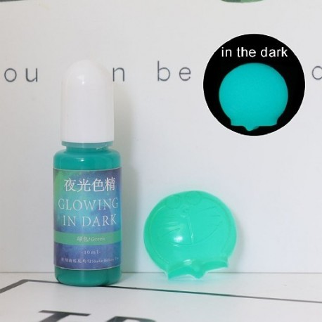 Szín: zöld - 20 szín 10 ml Sötétben világító Magas koncentrációjú epoxi UV gyanta fluoreszkáló festék színező