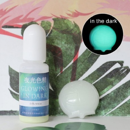Fehér szín - 20 szín 10 ml Sötétben világító Magas koncentrációjú epoxi UV gyanta fluoreszkáló festék színező
