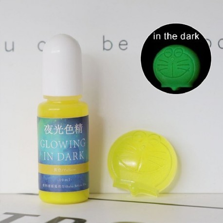 Szín: sárga - 20 szín 10 ml Sötétben világító Magas koncentrációjú epoxi UV gyanta fluoreszkáló festék színező