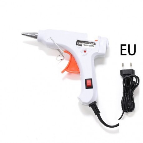 Szín: kék-EU - 1 készlet 20 W-os melegen olvadó ragasztópisztoly ragasztókkal Ipari mini pisztolyok Thermo elektromos