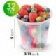Szín: 900 ml - 20 részes eldobható műanyag pohár fedővel 8 16 32 oz levesestál tartály kicsomagoló doboz élelmiszer
