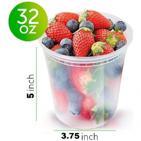 Szín: 900 ml - 20 részes eldobható műanyag pohár fedővel 8 16 32 oz levesestál tartály kicsomagoló doboz élelmiszer