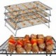 Szín: 3 rétegű - Rozsdamentes acél tapadásmentes drótrács tepsi torta hűtőrács sütő konyha keksz tartó polc pizza