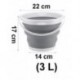 Szín: szürke-22-17cm-3L - Összecsukható vödör, hordozható, összecsukható vödör víztartály Wash Picni Travel