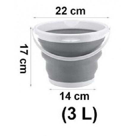 Szín: szürke-22-17cm-3L - Összecsukható vödör, hordozható, összecsukható vödör víztartály Wash Picni Travel