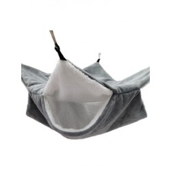 Szín: Szürke - Plüss hörcsög függőágy Kétrétegű vastag, meleg alvó görény nyúl kisállat ágytáska fészek