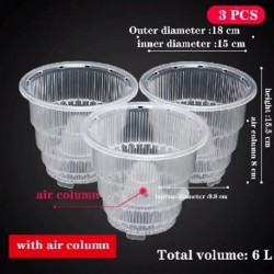 Szín: 3 db 15 cm - Meshpot 10cm/12cm/15cm átlátszó műanyag orchidea cserepek lyukakkal levegő műanyag virágcserepek