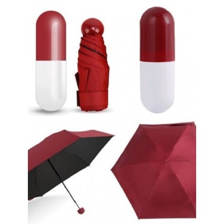 Piros szín - Kapszula esernyő Mini Light Kis zsebes esernyők Kompakt tokok UV-ellenes Összecsukható esernyő vállalat