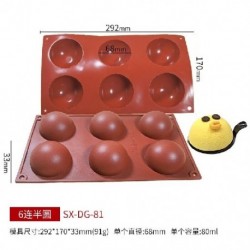 Szín: 6 lyukat ásni - Szilikon forma szilikon tepsi péksütemény formákhoz Bakeware gömb golyós forma szilikon