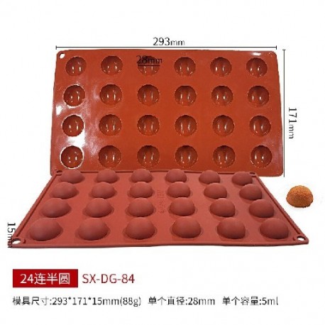 Szín: 24 lyuk - Szilikon forma szilikon tepsi péksütemény formákhoz Bakeware gömb golyós forma szilikon sütőedény