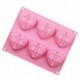 Szín: PINK-6 - 6 lyuk szív alakú 3D szilikon csokoládé zselé cukorka sütemény sütőedény forma barkács cukrászda