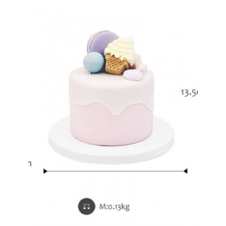 Szín: világos rózsaszín - 4 hüvelykes mesterséges fondant torta modell agyag kellékekkel hamis desszert kék/rózsaszín