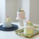 Szín: világos rózsaszín - 4 hüvelykes mesterséges fondant torta modell agyag kellékekkel hamis desszert kék/rózsaszín