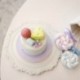 Szín: világos rózsaszín - 4 hüvelykes mesterséges fondant torta modell agyag kellékekkel hamis desszert kék/rózsaszín