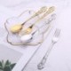 Szín: arany kanál - 6db Royal Spoon Villa Szett Arany Rozsdamentes Acél luxus étkészlet Ezüst edény Ajándék jég