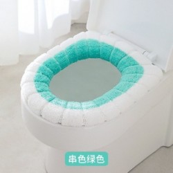 Szín: zöld - Univerzális WC-ülőke vastagított szőnyeg Puha, melegen mosható otthoni tokokhoz Coral WC-fedél