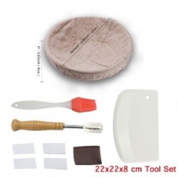 Szín: 22x22x8 cm Szerszámkészlet - Sütőeszköz készlet Kézzel készített ovális rattan kosár kenyér ív ívelt kés