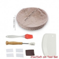 Szín: 25x25x9 cm Szerszámkészlet - Sütőeszköz készlet Kézzel készített ovális rattan kosár kenyér ív ívelt kés