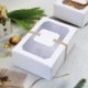 Fehér szín - 12 Buah Kotak Permen Kertas Kraft Kotak Hadiah Kesukaan PVC Kotak Hadiah Kue Jendela Dekorasi Pesta Pernikahan