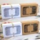 Fehér szín - 12 Buah Kotak Permen Kertas Kraft Kotak Hadiah Kesukaan PVC Kotak Hadiah Kue Jendela Dekorasi Pesta Pernikahan
