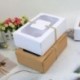 Fehér szín - 12 Buah Kotak Permen Kertas Kraft Kotak Hadiah Kesukaan PVC Kotak Hadiah Kue Jendela Dekorasi Pesta Pernikahan