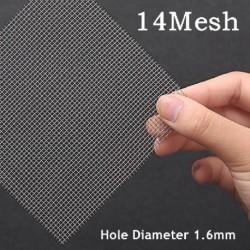 Szín: 14 Mesh 1,6 mm - 100x50cm 304 rozsdamentes acél háló szűrő háló fém elülső javítás Fix szövött huzal