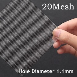 Szín: 20 Mesh 1,1 mm - 100x50cm 304 rozsdamentes acél háló szűrő háló fém elülső javítás Fix szövött huzal