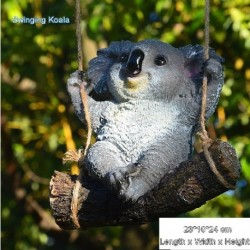 Szín: Swing Koala Grey - Kreatív Aranyos Békák Macska Kutya Gyanta fekvő Mikulás szobor Beltéri kültéri Dekoráció
