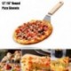 Szín: 33,5 cm - Forrásgátló pizzalapátok fa nyelű kerek, rozsdamentes acél tortalapát Tortaeszközök Pizzalapát