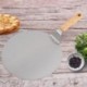 Szín: 33,5 cm - Forrásgátló pizzalapátok fa nyelű kerek, rozsdamentes acél tortalapát Tortaeszközök Pizzalapát