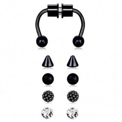 Fém színe: 2 - 1/5 szett Hamis septum piercing mágneses patkó orrgyűrű, nem átszúró kapocs, rozsdamentes acél