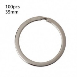 Szín: 35mm - 100 db fém kerek lapos kulcstartó kerek osztott kulcstartó lánc 25 mm 28 mm 30 mm 35 mm
