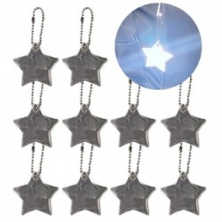 Szín: ezüst - 10db Gyermekbiztonsági Reflektorok Kulcstartók Stílusos Fényvisszaverő Stars Gear Hátizsákok Babakocsik