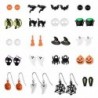 Fém szín: készlet - 20 pár halloween fülbevaló szett denevér pókháló csontváz sütőtök lámpa Ghost kereszt medál