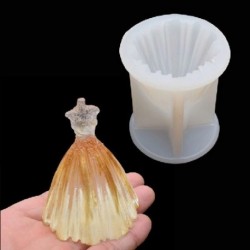 1 db 3D hercegnő ruha szoknya szilikon csokoládé fondant cukorka forma karácsonyi esküvői ruha gyanta forma tortasütő