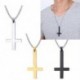Fém szín: fekete - 1 DB dainty rozsdamentes acél nyaklánc fejjel lefelé keresztben férfiaknak fordított keresztes medál