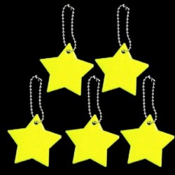 Szín: sárga - 5 db Gyermekbiztonsági Reflektor Kulcstartó Star Ultra Reflective Gear Kulcstartó táska Ruházat